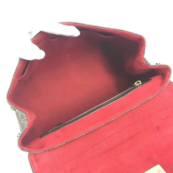 LOUIS VUITTON N41168 Damier Bergamo MM Bag Shoulder Bag Hand Bag Ebene Brown - Picture 15 of 16